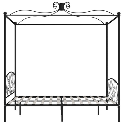 Hemelbedframe metaal zwart 180x200 cm