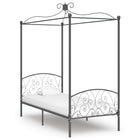 Hemelbedframe metaal 90x200 cm grijs