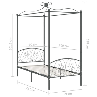 Hemelbedframe Metaal 90 x 200 cm