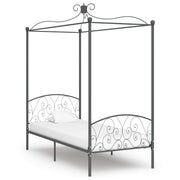 Hemelbedframe Metaal Grijs 100X200 Cm
