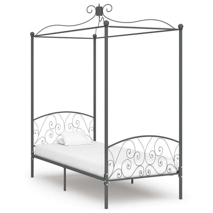 Hemelbedframe Metaal Grijs 100X200 Cm