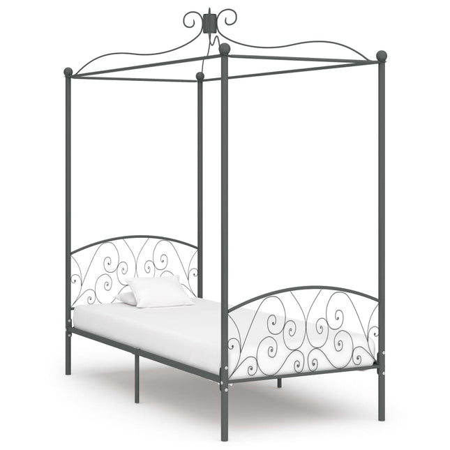 Hemelbedframe Metaal 100 x 200 cm Grijs