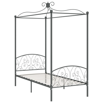 Hemelbedframe Metaal Grijs 100X200 Cm