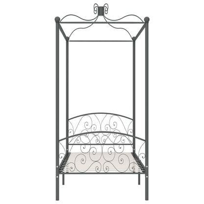 Hemelbedframe Metaal Grijs 100X200 Cm