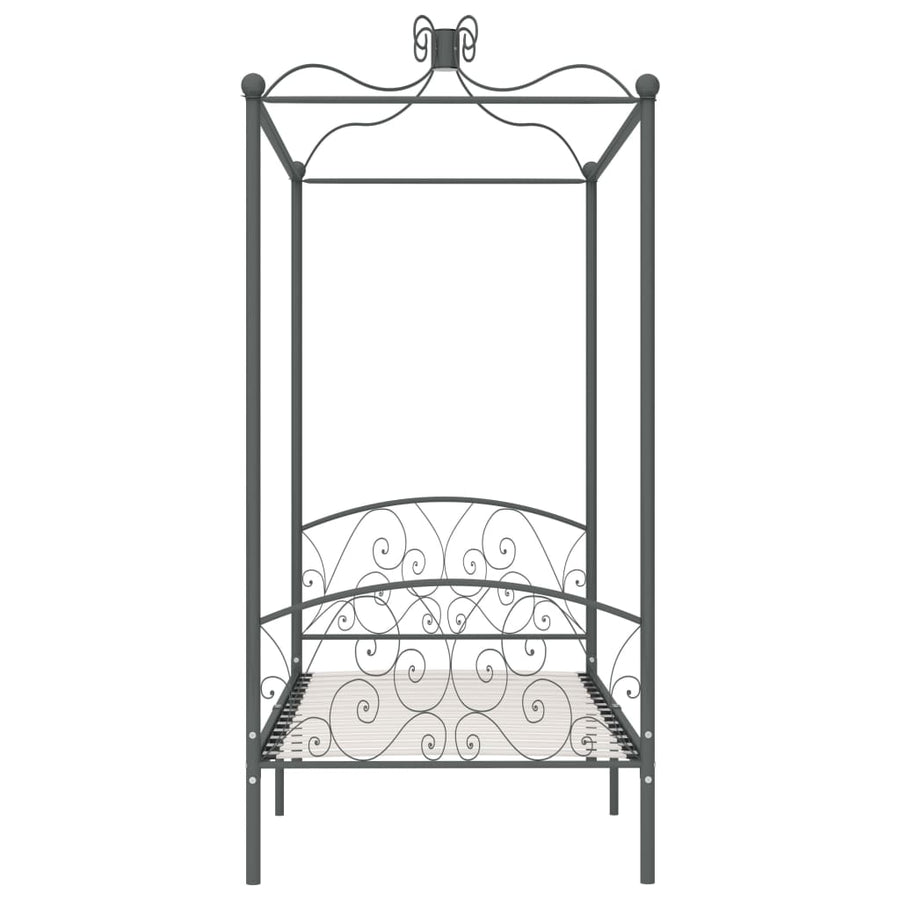 Hemelbedframe Metaal Grijs 100X200 Cm