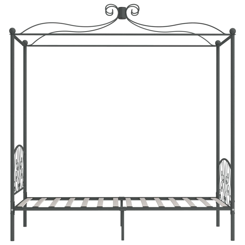 Hemelbedframe Metaal Grijs 100X200 Cm
