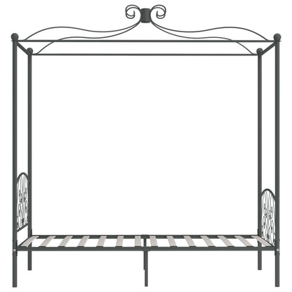 Hemelbedframe Metaal Grijs 100X200 Cm