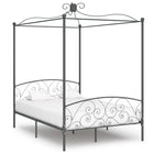 Hemelbedframe metaal grijs 120x200 cm