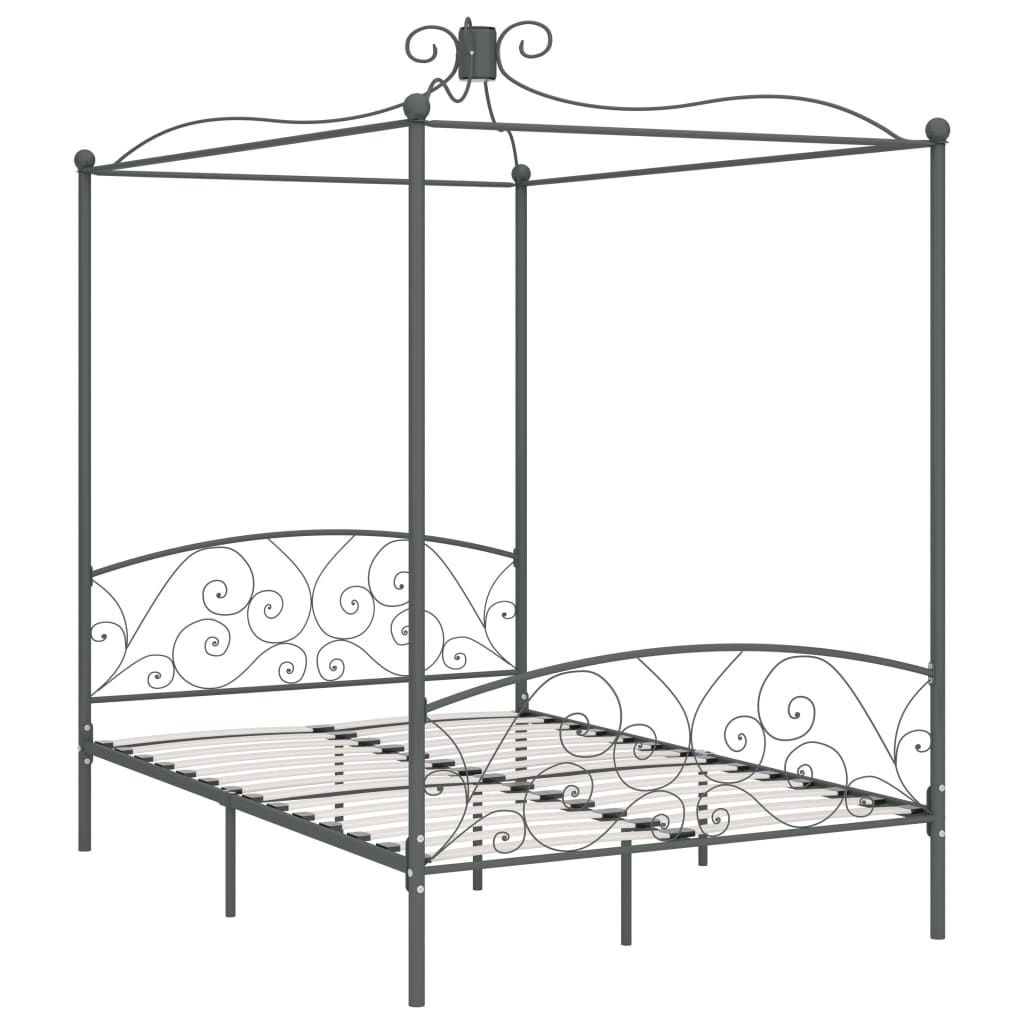 Hemelbedframe Metaal 120 x 200 cm Grijs