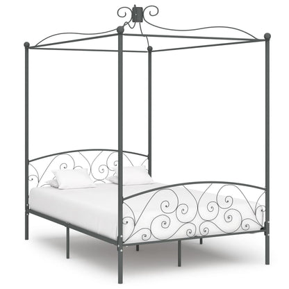 Hemelbedframe Metaal 140 x 200 cm Grijs