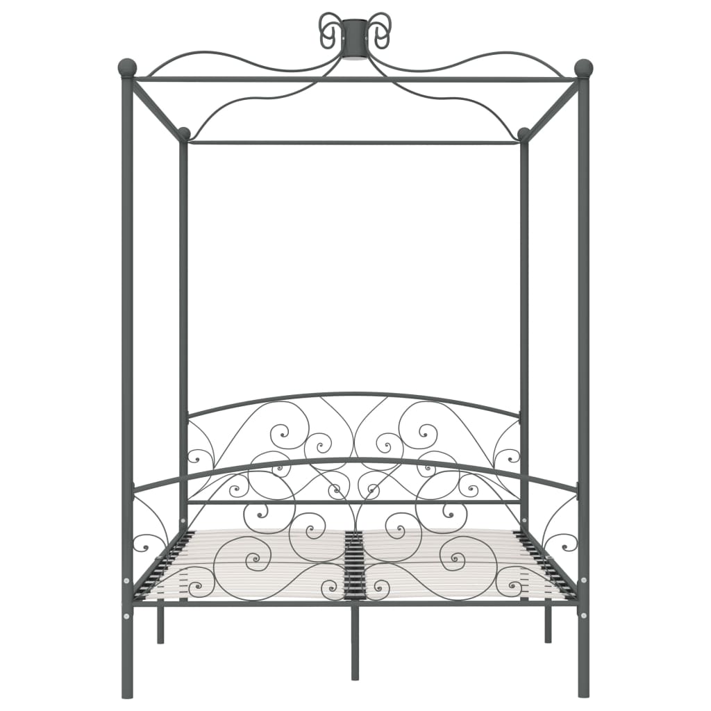 Hemelbedframe Metaal 140 x 200 cm Grijs