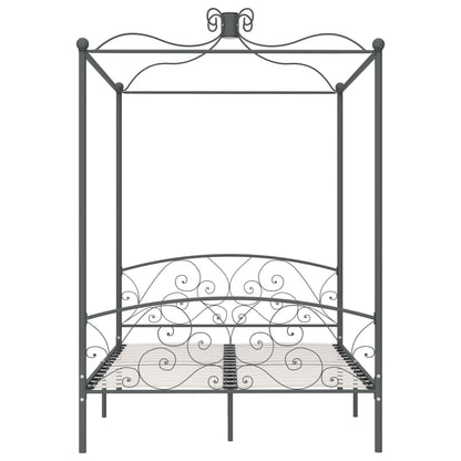 Hemelbedframe Metaal 140 x 200 cm Grijs
