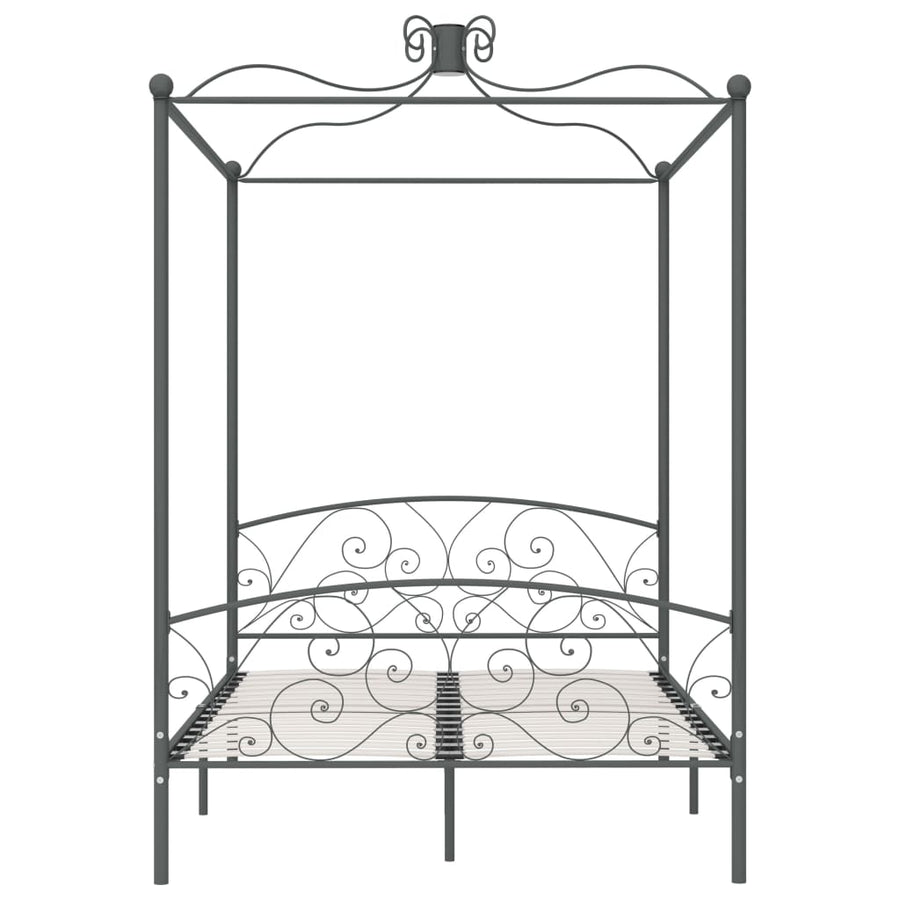 Hemelbedframe Metaal 140 x 200 cm Grijs