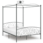 Hemelbedframe Metaal 160 x 200 cm Grijs