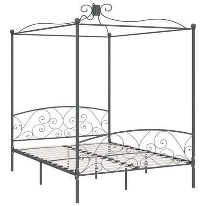Hemelbedframe Metaal 160 x 200 cm Grijs