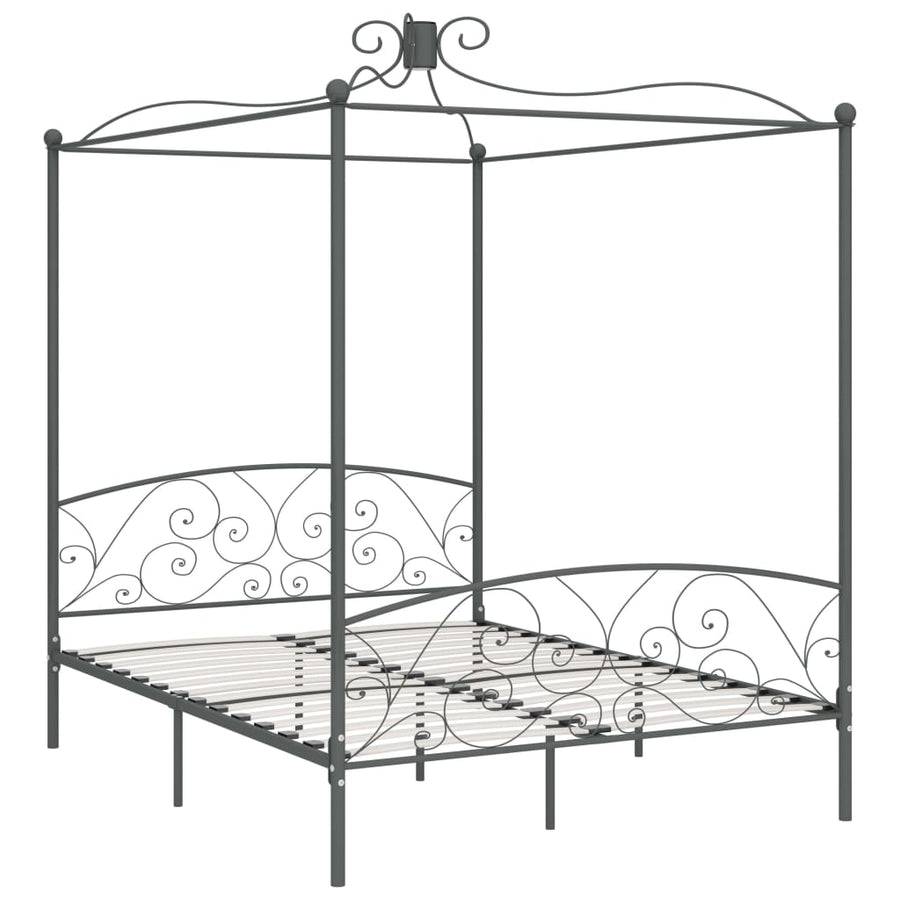 Hemelbedframe Metaal 160 x 200 cm Grijs