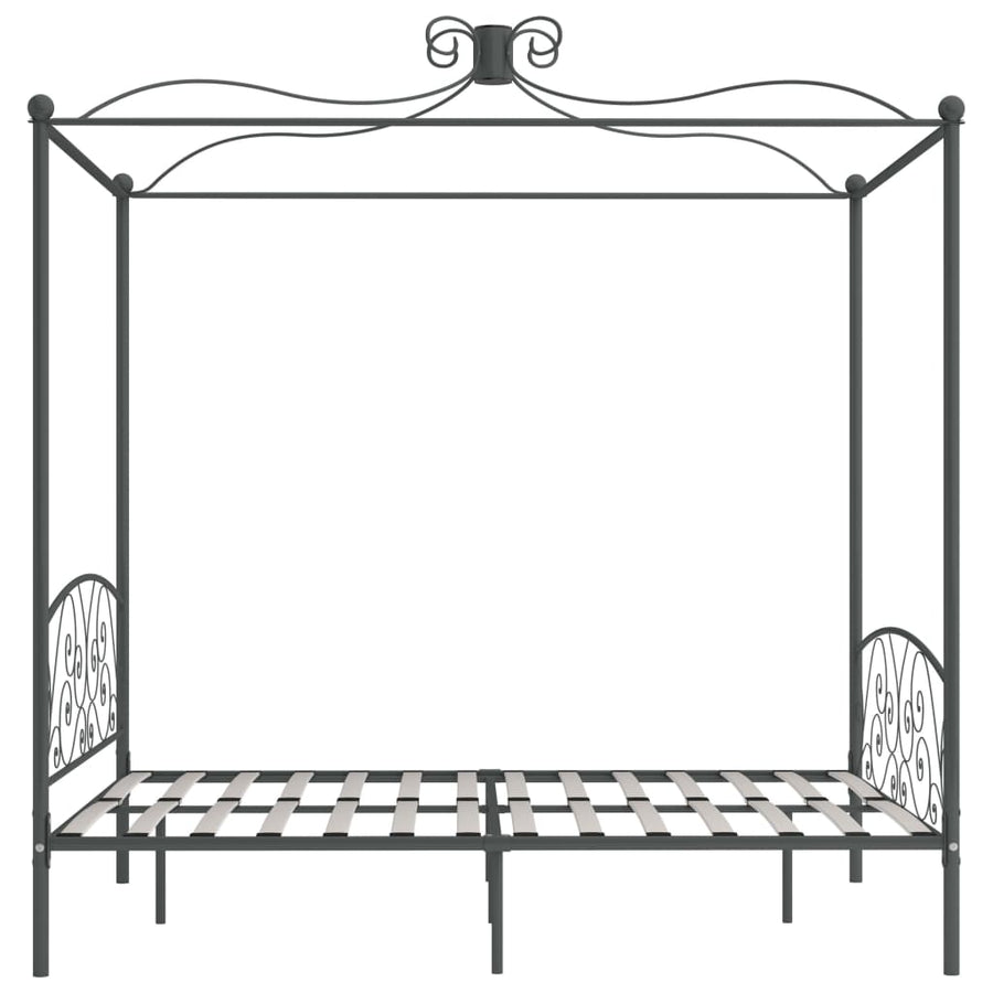 Hemelbedframe Metaal 160 x 200 cm Grijs