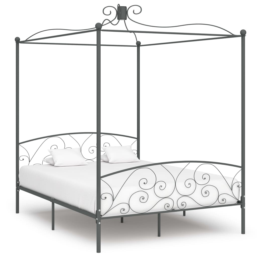 Hemelbedframe Metaal 180 x 200 cm Grijs