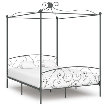 Hemelbedframe Metaal 180 x 200 cm Grijs