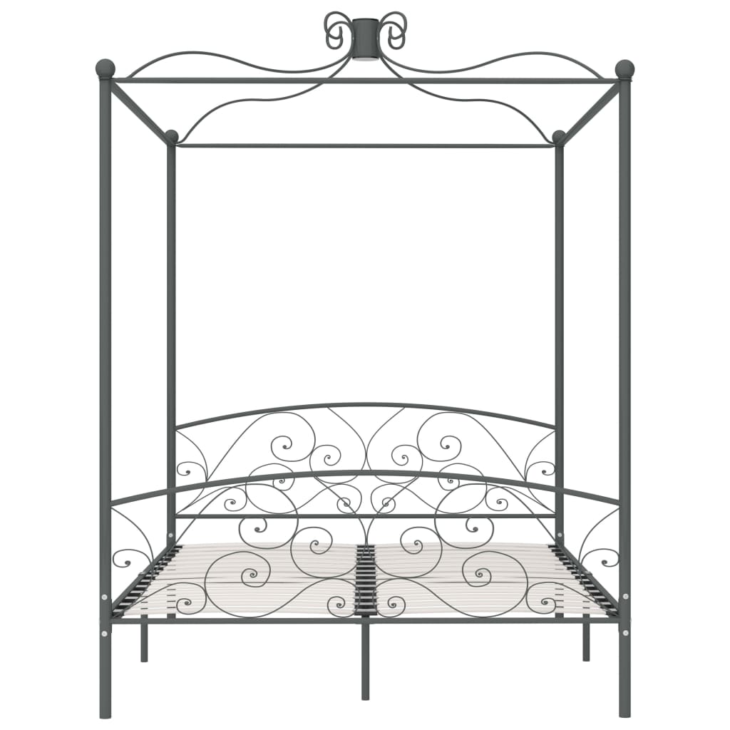 Hemelbedframe Metaal 180 x 200 cm Grijs