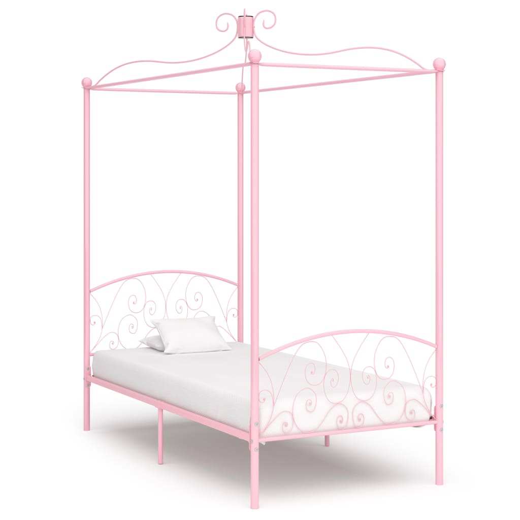 Hemelbedframe Metaal 90 x 200 cm Roze