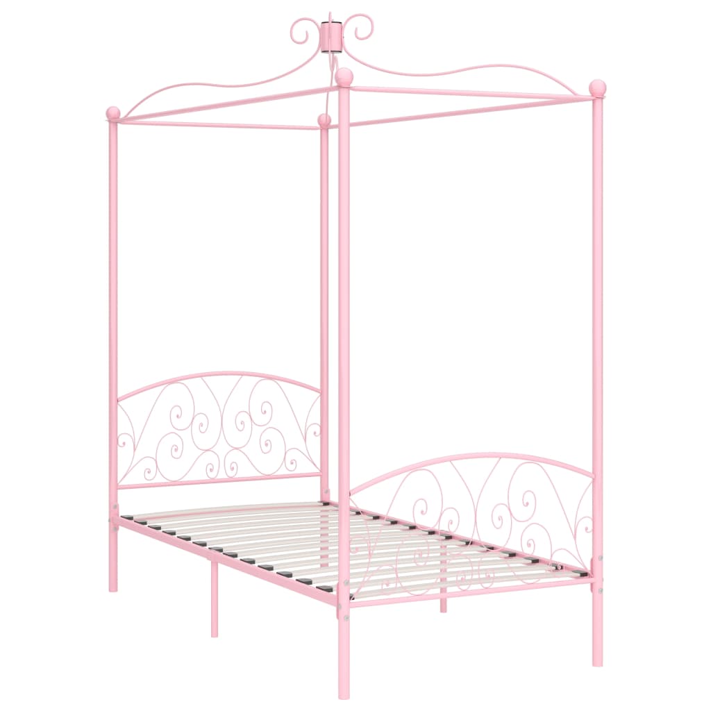 Hemelbedframe Metaal 90 x 200 cm Roze