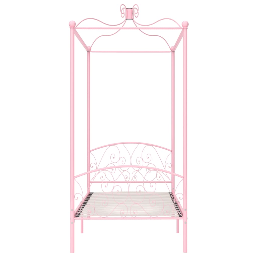 Hemelbedframe Metaal 90 x 200 cm Roze