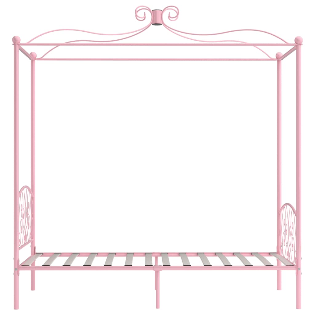 Hemelbedframe Metaal 90 x 200 cm Roze