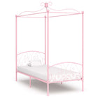 Hemelbedframe Metaal 100 x 200 cm Roze