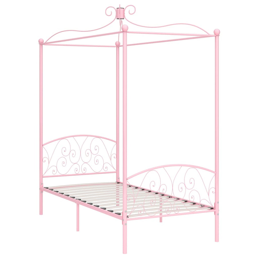 Hemelbedframe Metaal 100 x 200 cm Roze