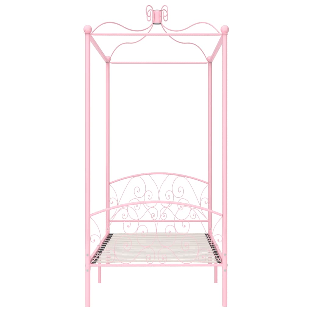 Hemelbedframe Metaal 100 x 200 cm Roze