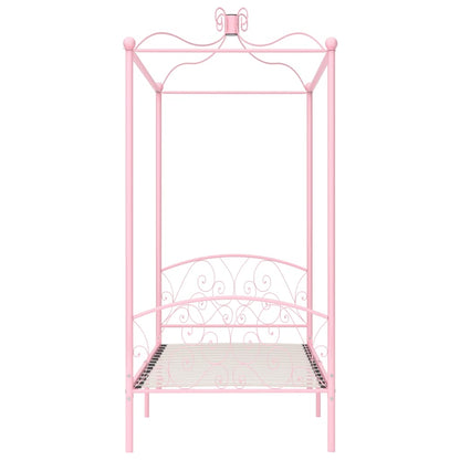 Hemelbedframe Metaal 100 x 200 cm Roze