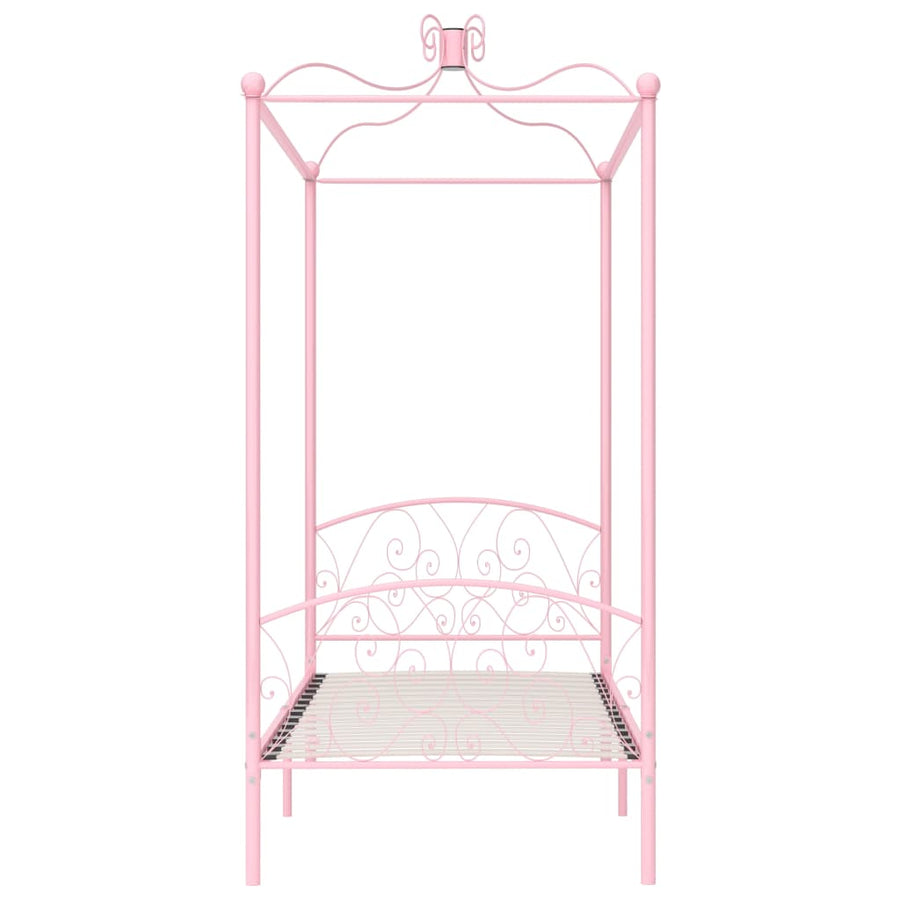 Hemelbedframe Metaal 100 x 200 cm Roze