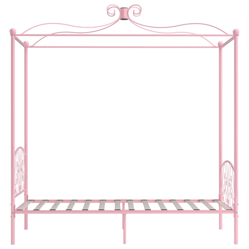 Hemelbedframe Metaal 100 x 200 cm Roze