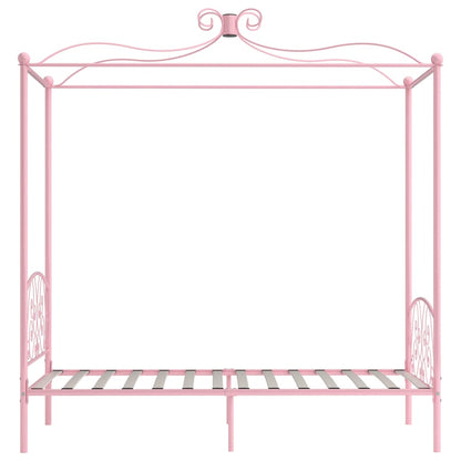 Hemelbedframe Metaal 100 x 200 cm Roze
