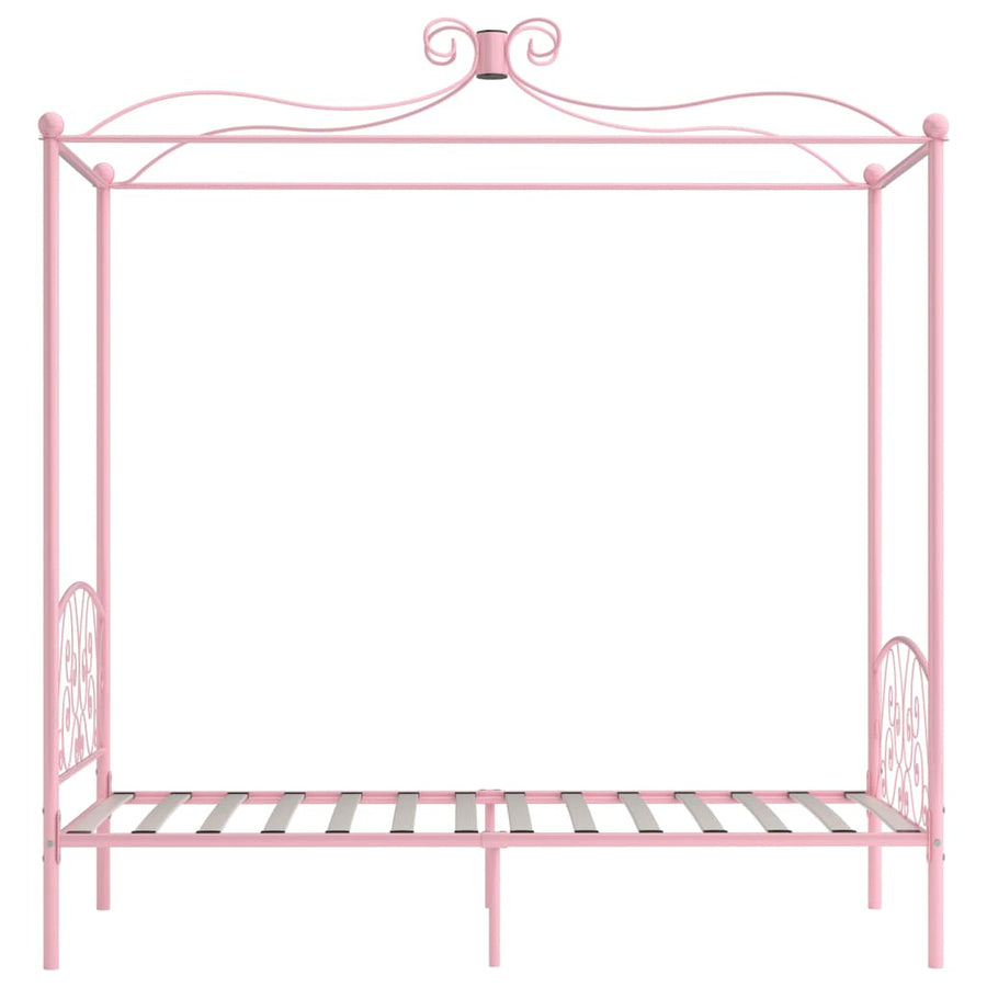 Hemelbedframe Metaal 100 x 200 cm Roze