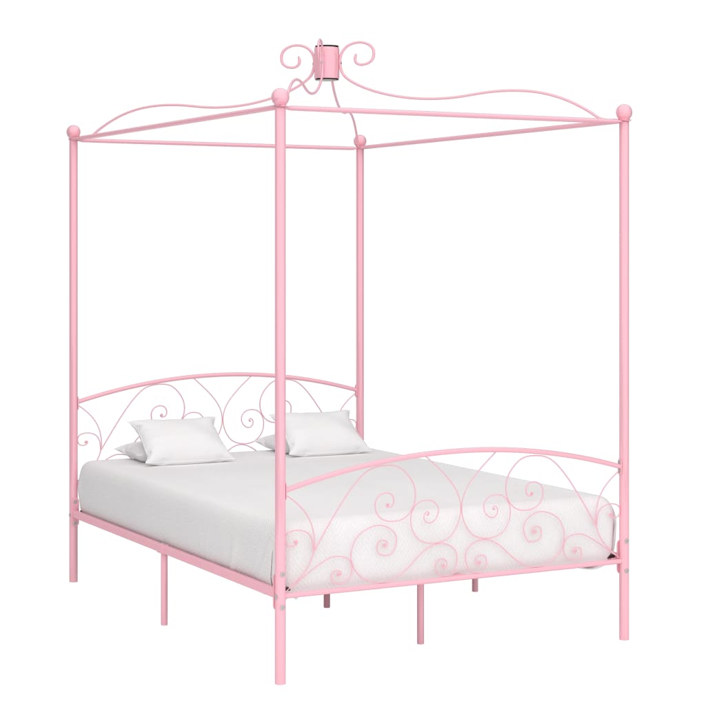 Hemelbedframe Metaal 120 x 200 cm Roze
