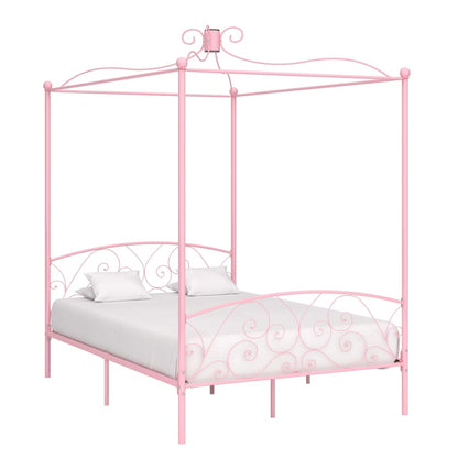 Hemelbedframe Metaal 140 x 200 cm Roze