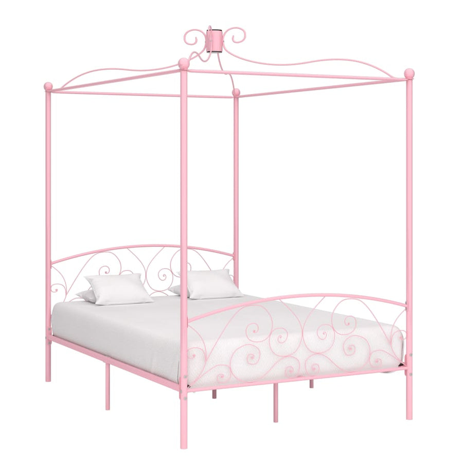 Hemelbedframe Metaal 140 x 200 cm Roze
