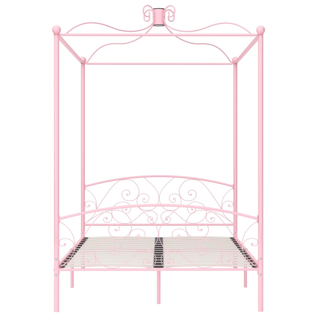 Hemelbedframe Metaal 140 x 200 cm Roze