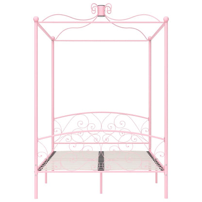 Hemelbedframe Metaal 140 x 200 cm Roze