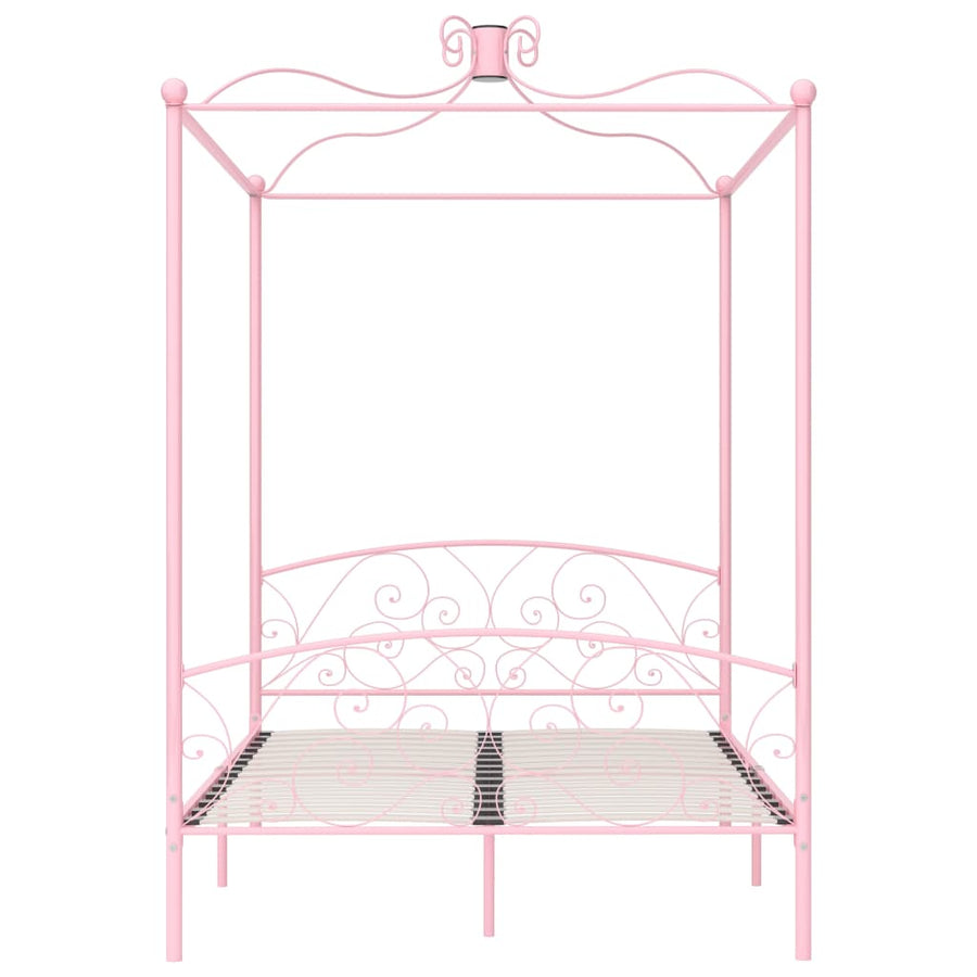 Hemelbedframe Metaal 140 x 200 cm Roze