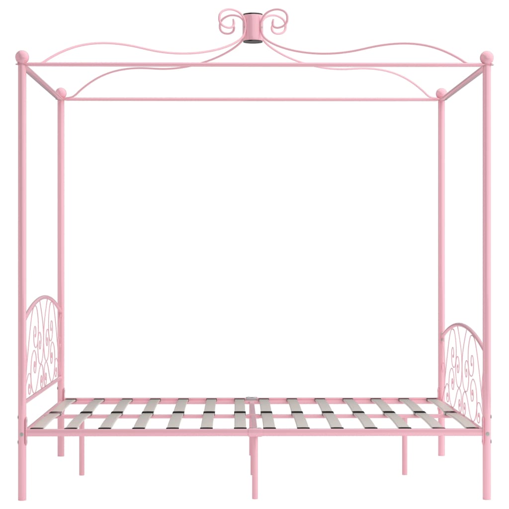 Hemelbedframe Metaal 140 x 200 cm Roze