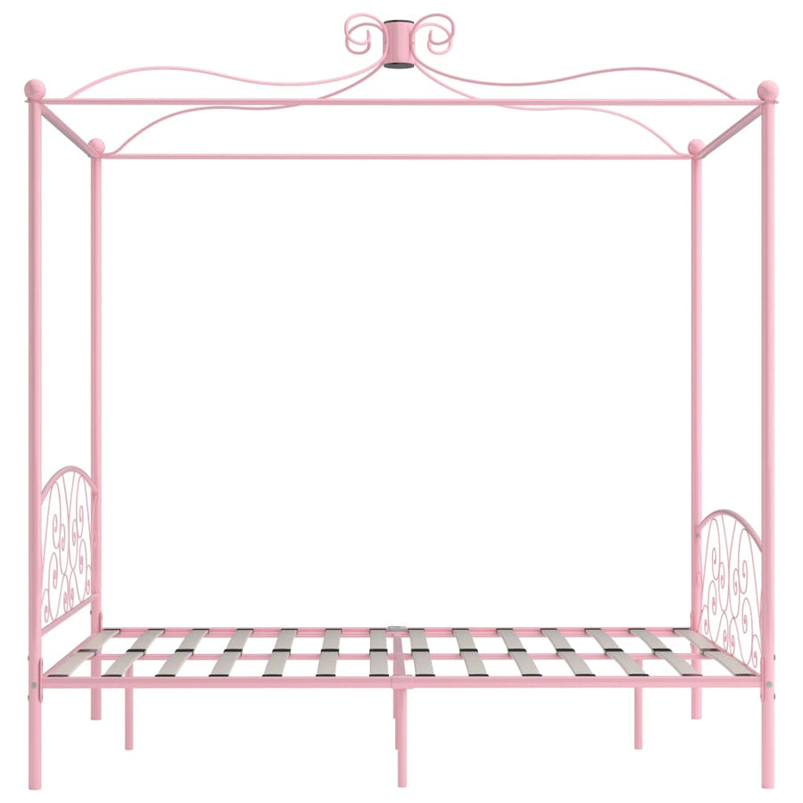 Hemelbedframe Metaal 140 x 200 cm Roze