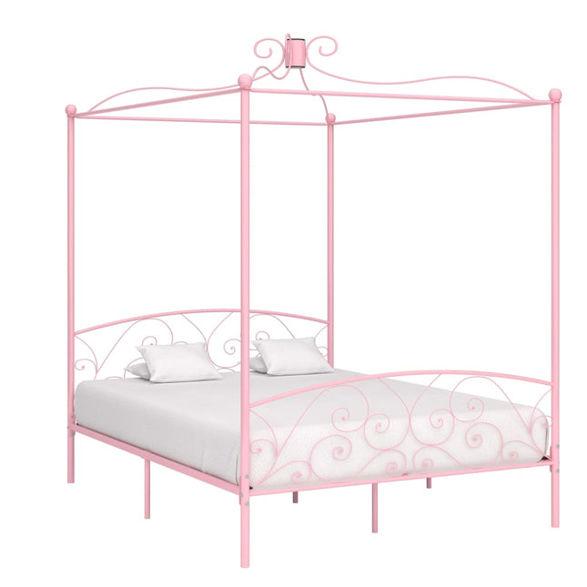 Hemelbedframe Metaal 160 x 200 cm Roze