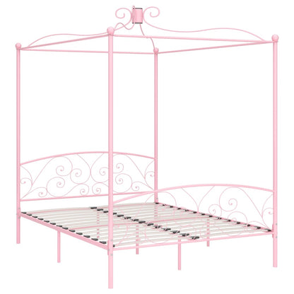 Hemelbedframe Metaal 160 x 200 cm Roze