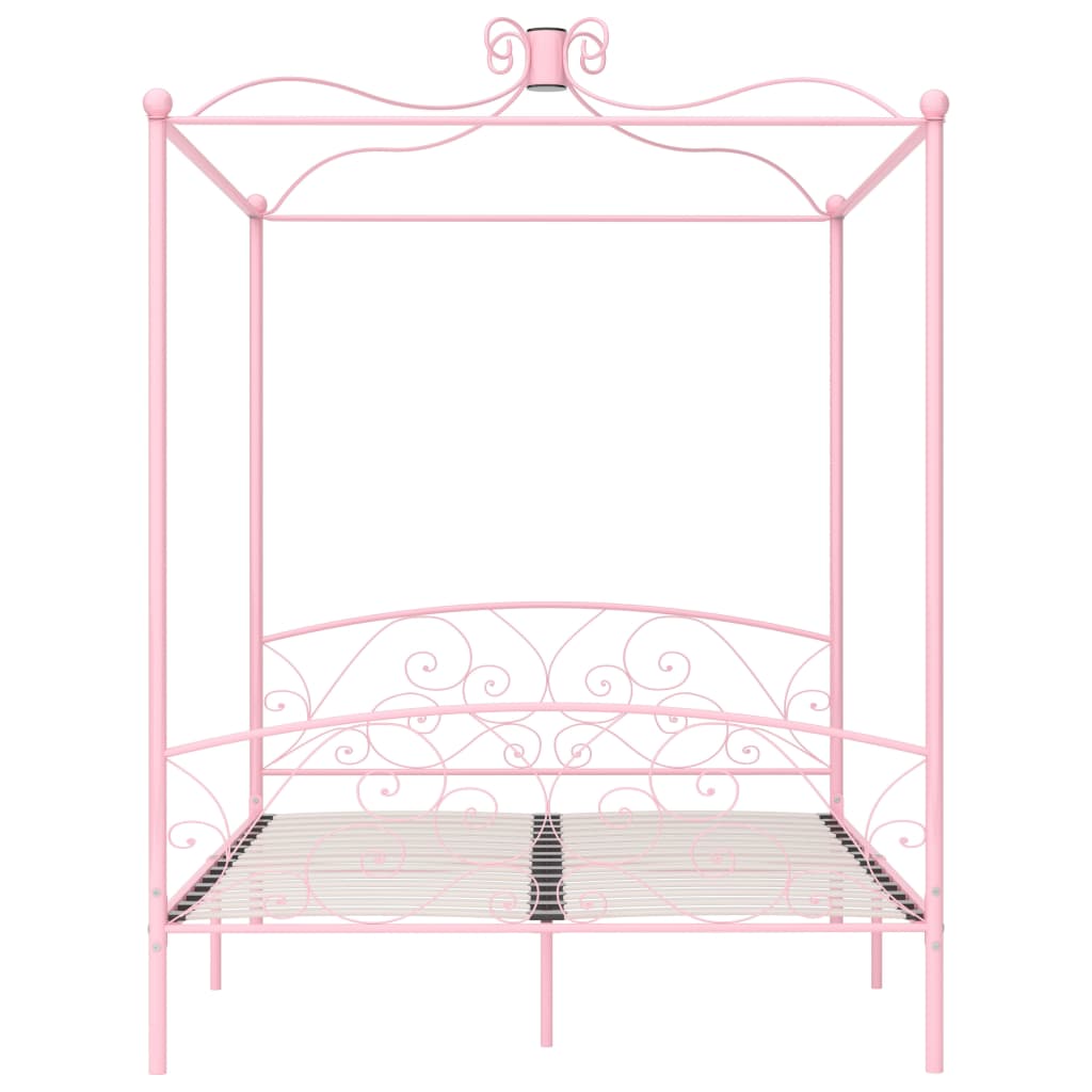 Hemelbedframe Metaal 160 x 200 cm Roze