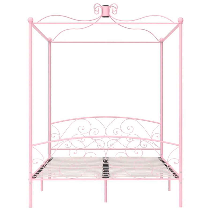 Hemelbedframe Metaal 160 x 200 cm Roze
