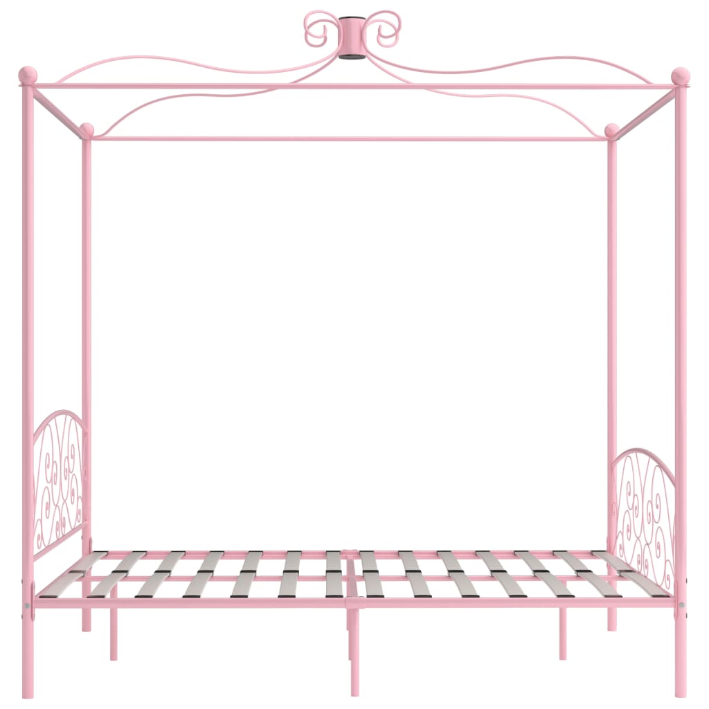 Hemelbedframe Metaal 160 x 200 cm Roze