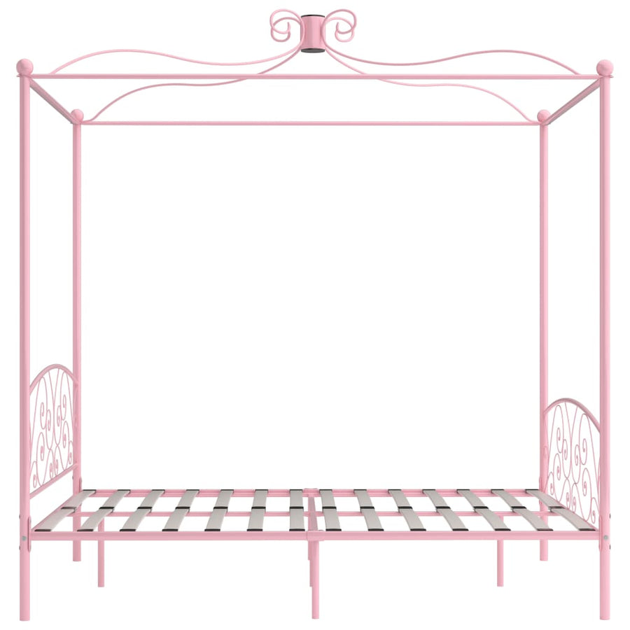 Hemelbedframe Metaal 160 x 200 cm Roze